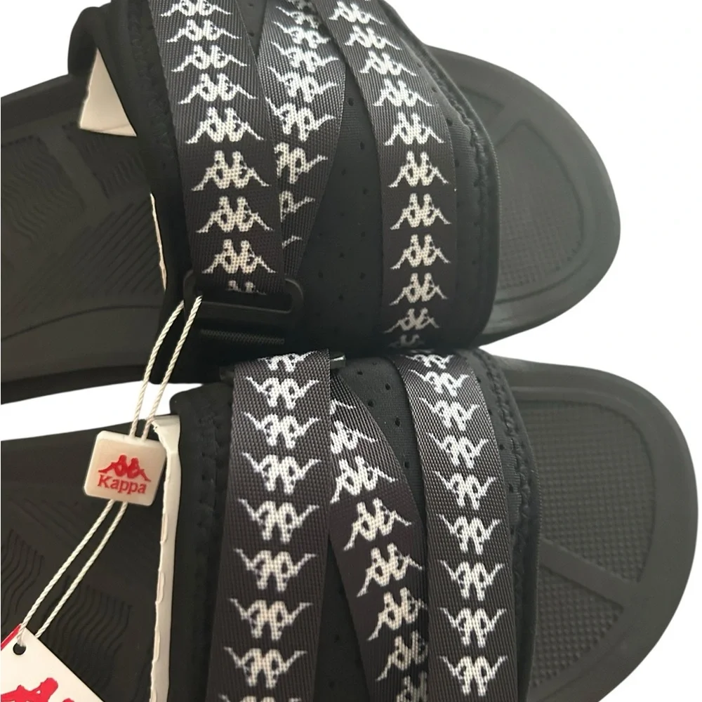 Kappa Authentic Luria 1 Slide Sandals Black/White Size 8 Men’s‎ / Unisex NEW